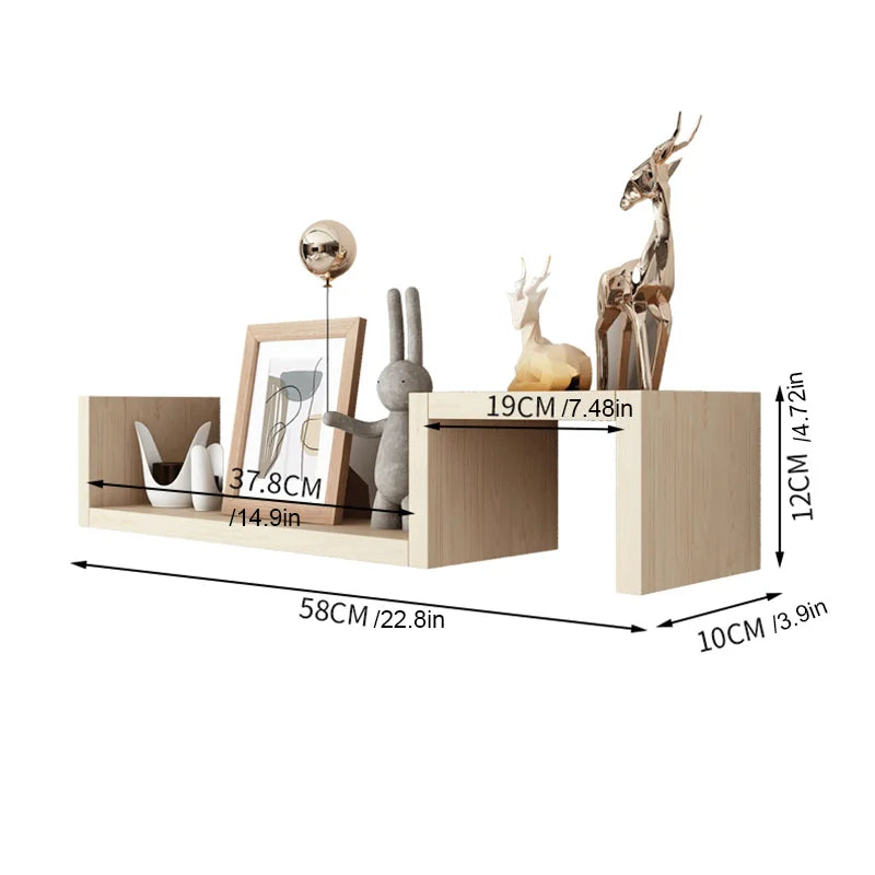 2-Pack Floating Wall Shelves – Heavy-Duty Load-Bearing Wall Storage