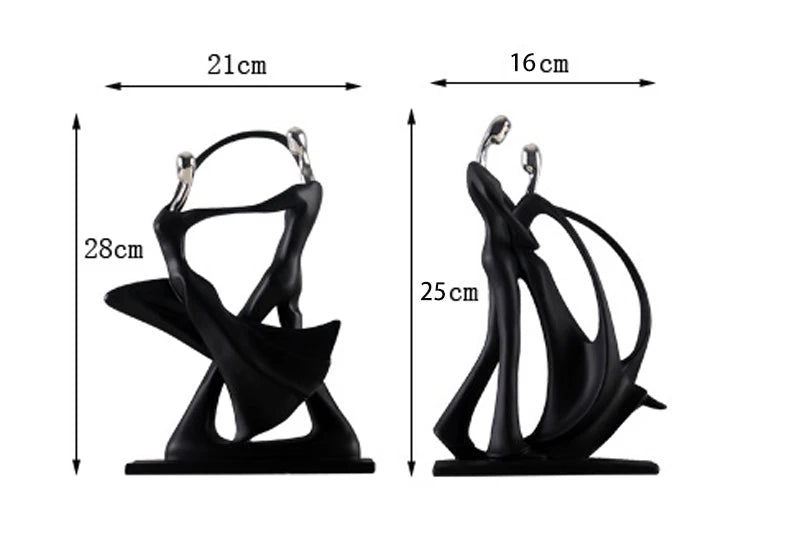 Nordic Art Dancing Couple Resin Figurine – Modern Living Room Home Decor