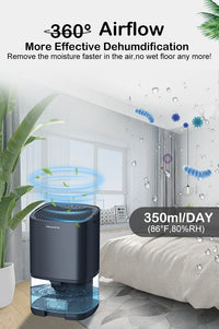 Portable Air Dehumidifier – Ultra Quiet Moisture Absorber for Home, Bedroom & Office