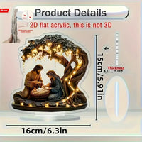 Acrylic Nativity Scene Desktop Decor – Classic Battery-Free Christmas Display