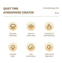 Raindrop Aroma Humidifier & Essential Oil Diffuser – Ultrasonic White Noise Mood Light Diffuser