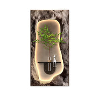 Luxury 3D Sandstone Wall Lamp – Hydroponic Green Plant Entrance & Corridor Decor
