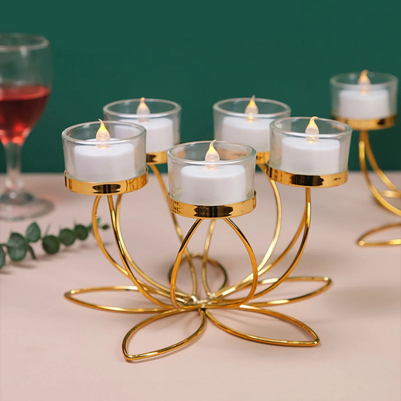 Vintage Iron Metal Candlestick Holder – Romantic Table & Bedroom Decor