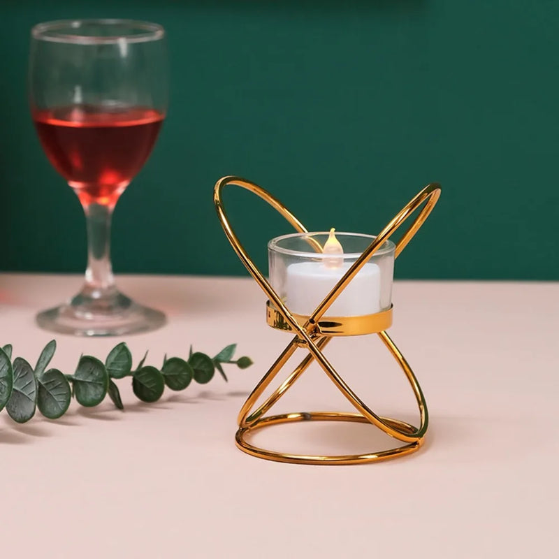 Vintage Iron Metal Candlestick Holder – Romantic Table & Bedroom Decor