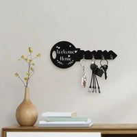 Vintage Wooden Key Shaped Wall Hook – Rustic Home Decor Key Holder