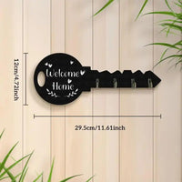 Vintage Wooden Key Shaped Wall Hook – Rustic Home Decor Key Holder