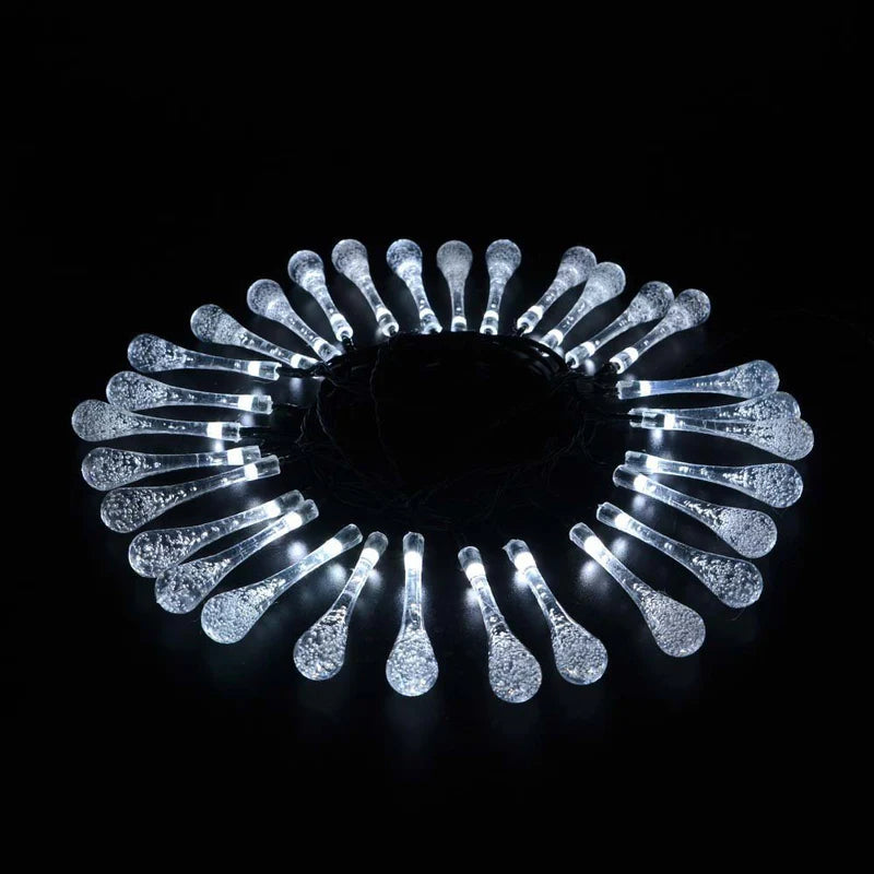 Water Drop String Lights – LED Outdoor Garden Fairy Lights