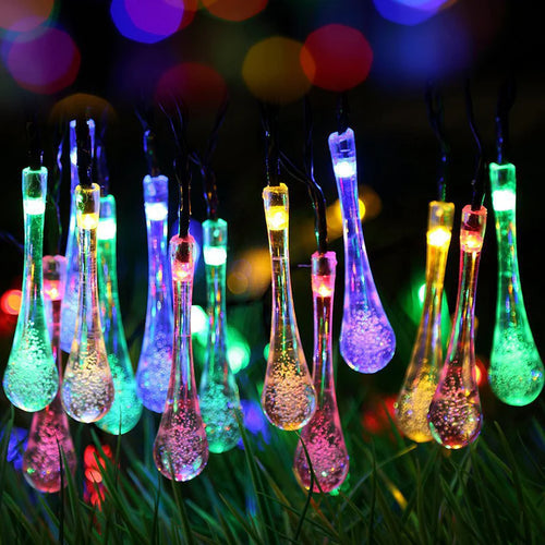 Water Drop String Lights – LED Outdoor Garden Fairy Lights
