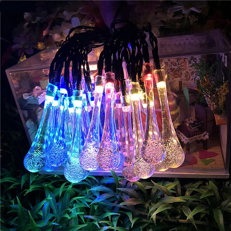 Water Drop String Lights – LED Outdoor Garden Fairy Lights