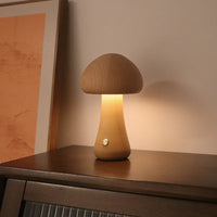 Wooden Mushroom Lamp – Nordic LED Night Light Decor