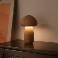Wooden Mushroom Lamp – Nordic LED Night Light Decor