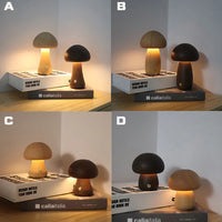 Wooden Mushroom Lamp – Nordic LED Night Light Decor