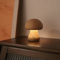Wooden Mushroom Lamp – Nordic LED Night Light Decor